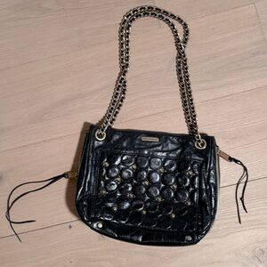 Rebecca Minkoff Swing Studded Quilted Leather Double Chain bag Crossbody